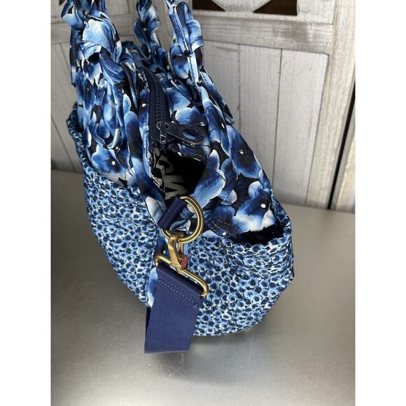 MARC BY MARC JACOBS Bright Blue Baby Travel Weekender Shopper Tote Bag Floral - Picture 5 of 10